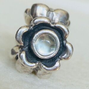 Authentic Pandora Moonstone Flower Charm “Retired”